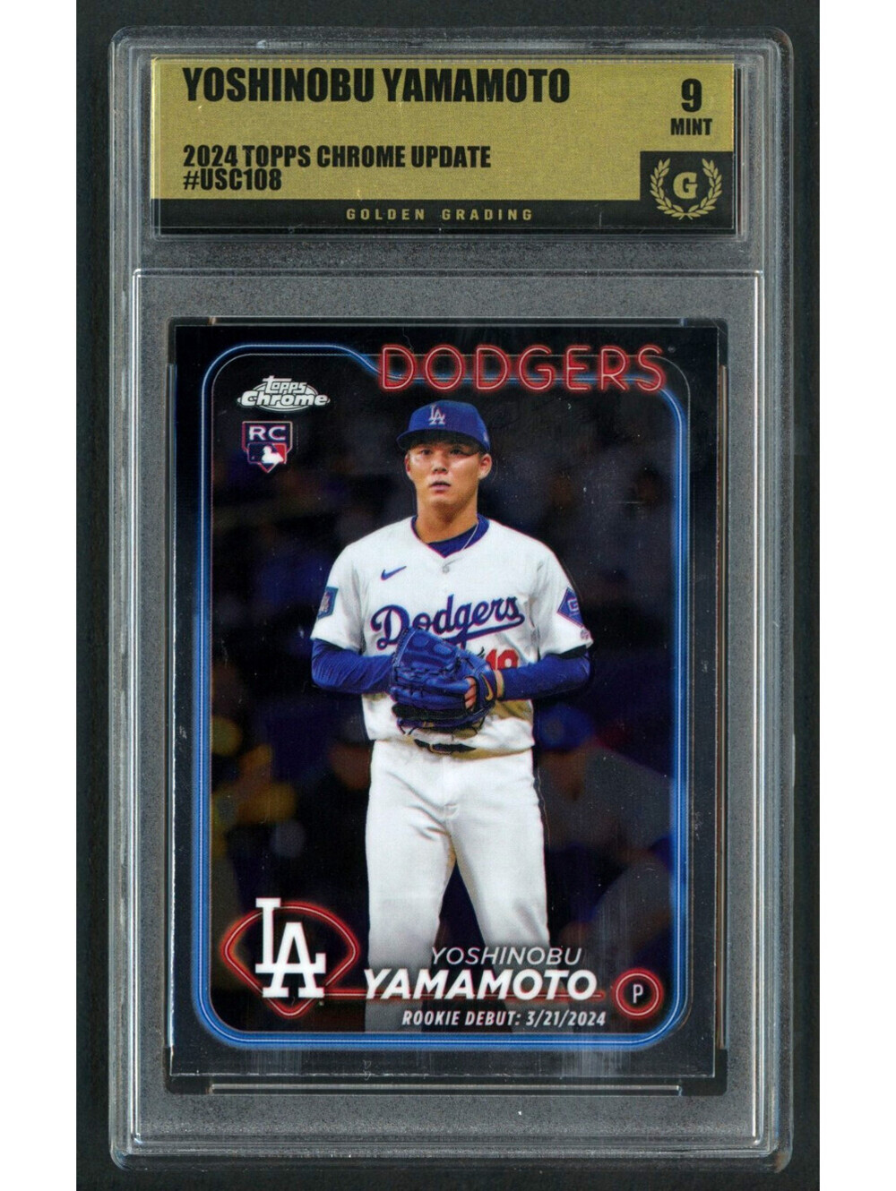 2024 Topps Chrome Update Rookie Debut Yoshinobu Yamamoto #USC108 (RC) Mint 9